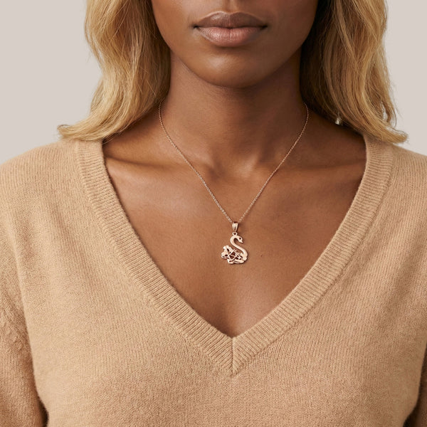 Swan Pendant Necklace in 18KT Gold Item | Buy Swan Pendant Necklace in 18KT Gold | SPOP Enterprise Global