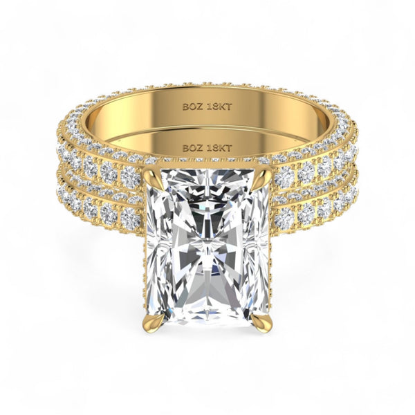 Item | Buy Amina Radiant Cut Natural Diamond Bride Set in 18KT Gold | SPOP Enterprise Global