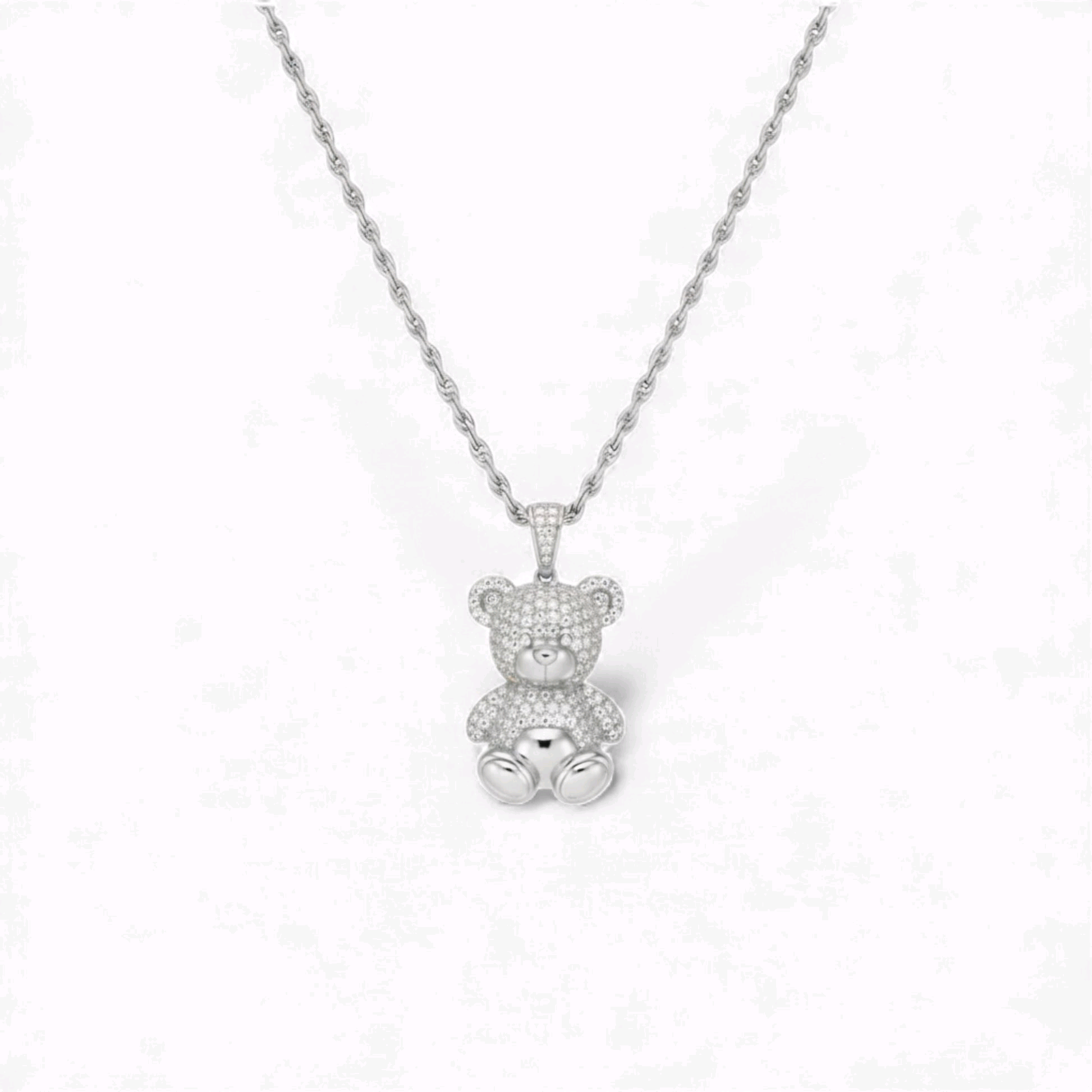 Aubrey Iced Out Moissanite Teddy Pendant in 925 Sterling Silver Item | Buy Aubrey Iced Out Moissanite Teddy Pendant in 925 Sterling Silver | SPOP Enterprise Global