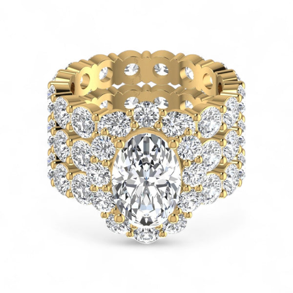 Jane Oval Natural Pavé Diamonds Bride Set in 18KT Gold Item | Buy Jane Oval Natural Pavé Diamonds Bride Set in 18KT Gold | SPOP Enterprise Global