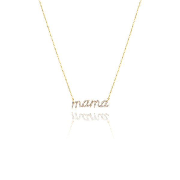 Item | Buy Custom "Mama" Pendant Lab Grown Diamond Necklace in 18KT Gold | SPOP Enterprise Global