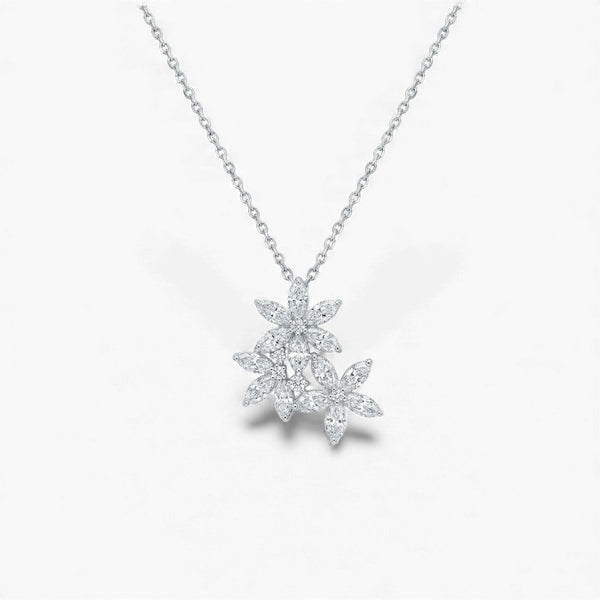 Item | Buy Flower Pave Pendant Diamond Necklace in 18KT Gold | SPOP Enterprise Global
