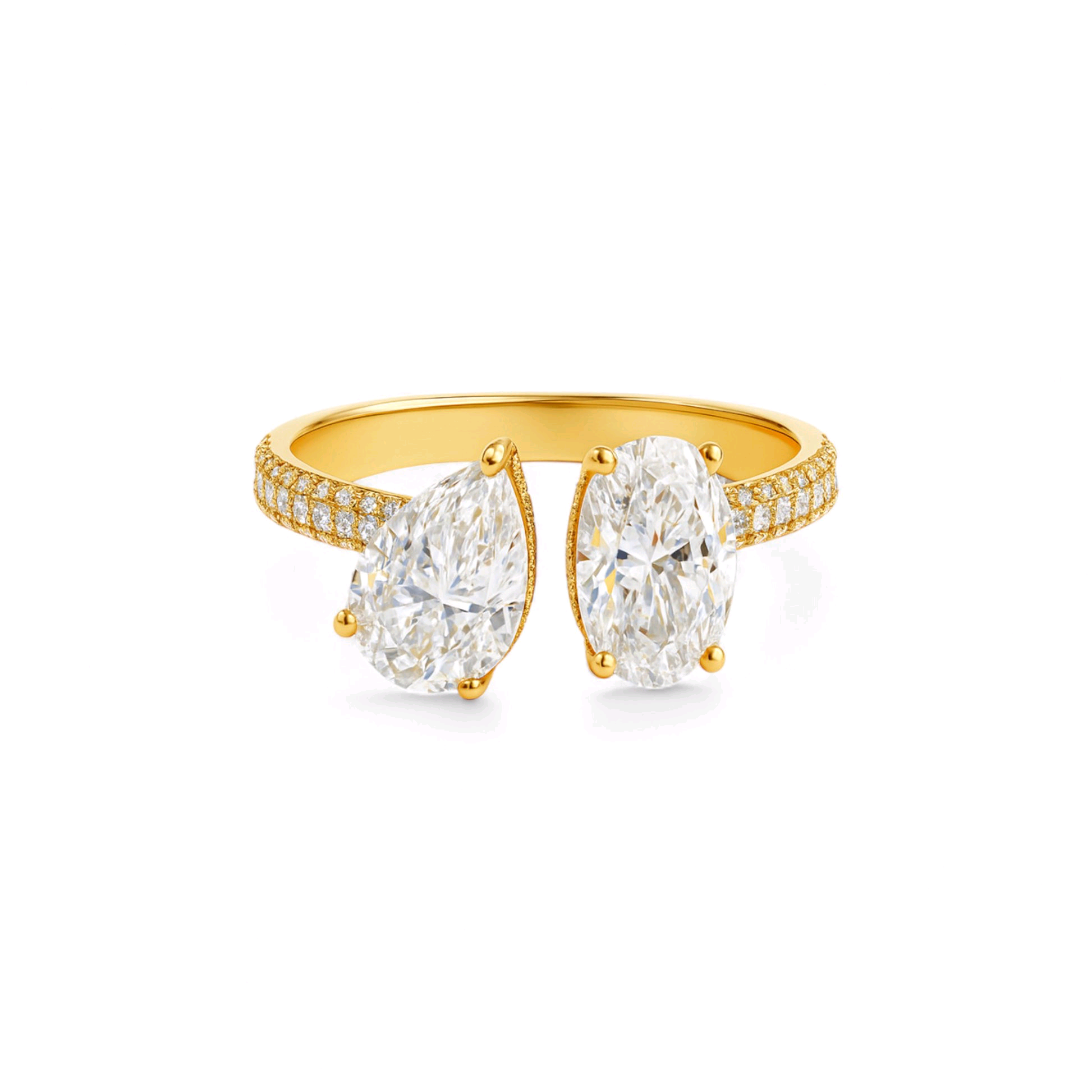 Item | Buy Toi Et Moi Moissanite Engagement Ring in 18K Gold | SPOP Enterprise Global