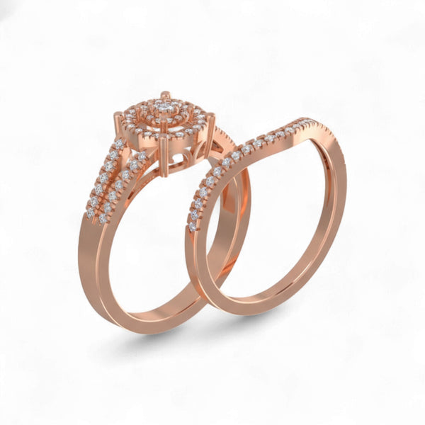 Item | Buy Precious Round Cut Diamond Cluster Bride Set in 18KT Gold | SPOP Enterprise Global