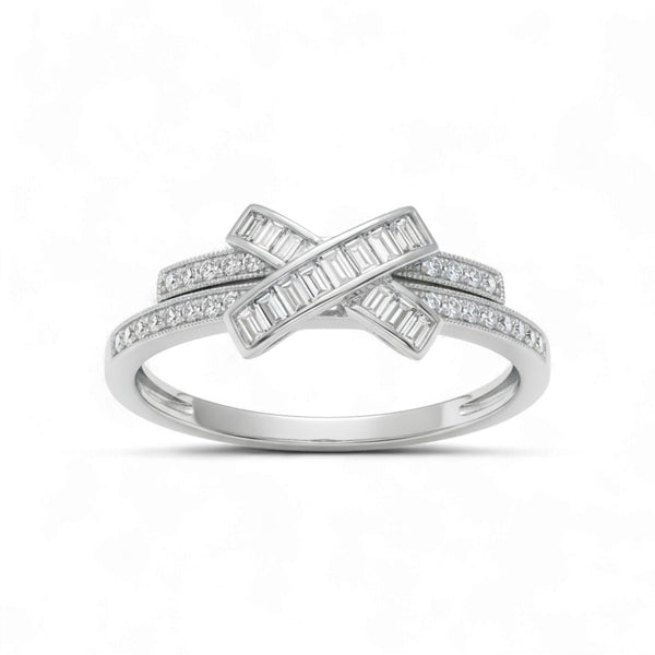 Item | Buy Crisscross Baguette Diamond Band in 18KT Gold | SPOP Enterprise Global