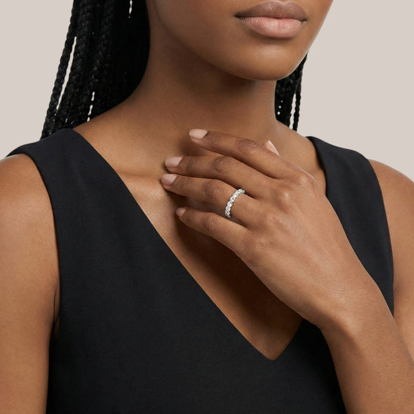 Item | Buy Cluster Eternity Moissanite Band in 925 Sterling Silver | SPOP Enterprise Global