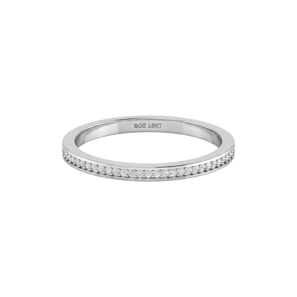 2MM Pave Natural Diamond Band in 18KT Gold Item | Buy 2MM Pave Natural Diamond Band in 18KT Gold | SPOP Enterprise Global