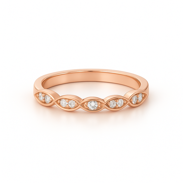 Item | Buy Velar Halfway Diamond Band in 18KT Gold | SPOP Enterprise Global