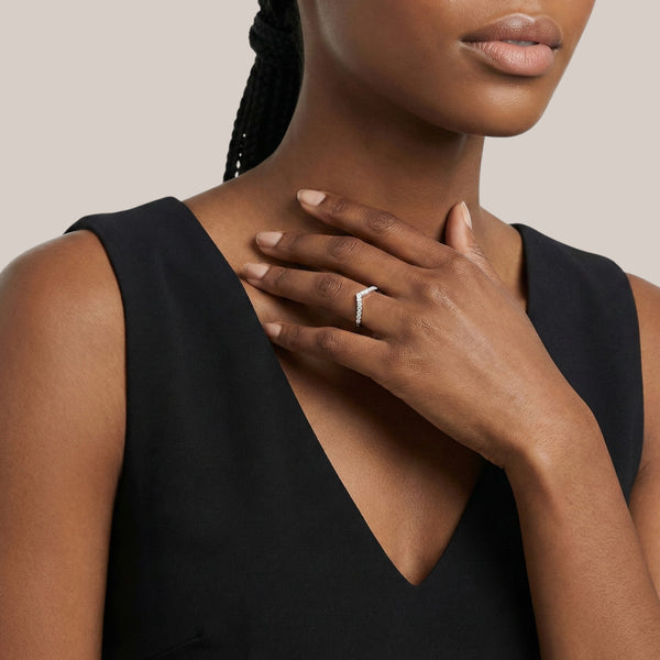 Wishbone Curve Moissanite Band in 18K Gold Item | Buy Wishbone Curve Moissanite Band in 18K Gold | SPOP Enterprise Global