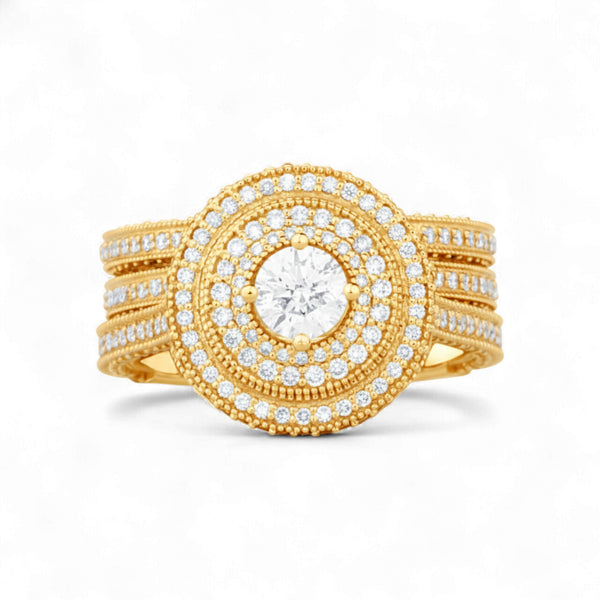 Item | Buy Zack Round Cut Natural Diamond Bride Set in 18KT Gold | SPOP Enterprise Global