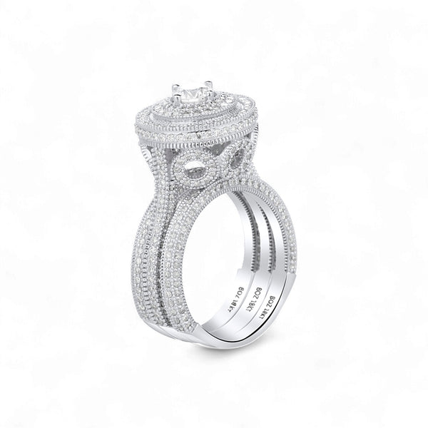 Item | Buy Zack Round Cut Natural Diamond Bride Set in 18KT Gold | SPOP Enterprise Global