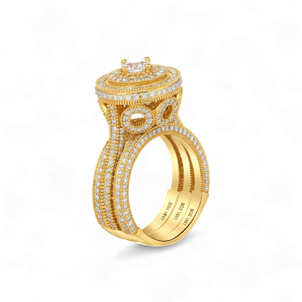 Item | Buy Zack Round Cut Natural Diamond Bride Set in 18KT Gold | SPOP Enterprise Global