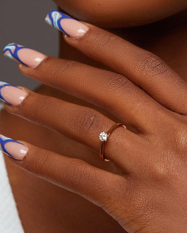 Item | Buy Amina Emerald Cut Moissanite Engagement Ring in 18KT Gold | SPOP Enterprise Global