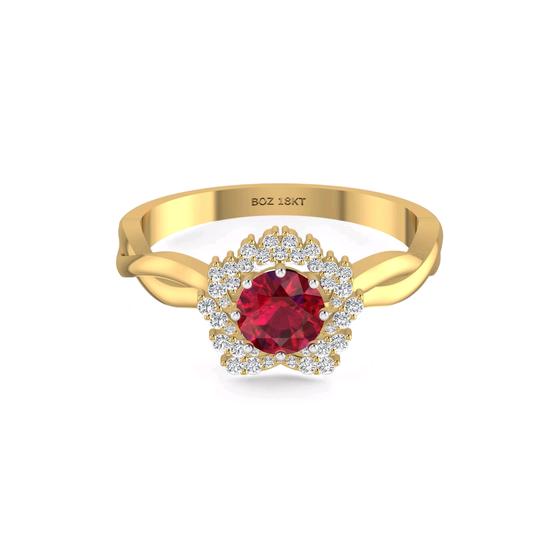 Item | Buy BOZ Forever Natural Diamond Gemstone Engagement Ring in 18KT Gold | SPOP Enterprise Global