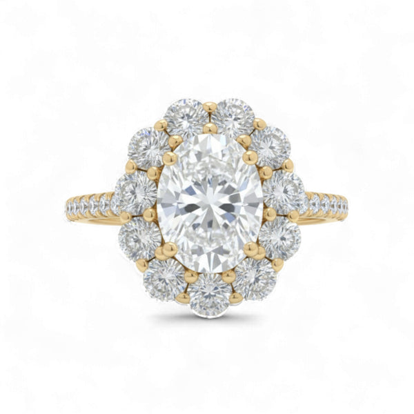 Lavie Oval Cut Moissanite Engagement Ring in 18KT Gold Item | Buy Lavie Oval Cut Moissanite Engagement Ring in 18KT Gold | SPOP Enterprise Global
