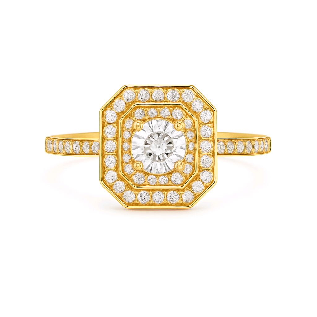 Item | Buy Hex CZ Engagement Ring in 18K Gold | SPOP Enterprise Global