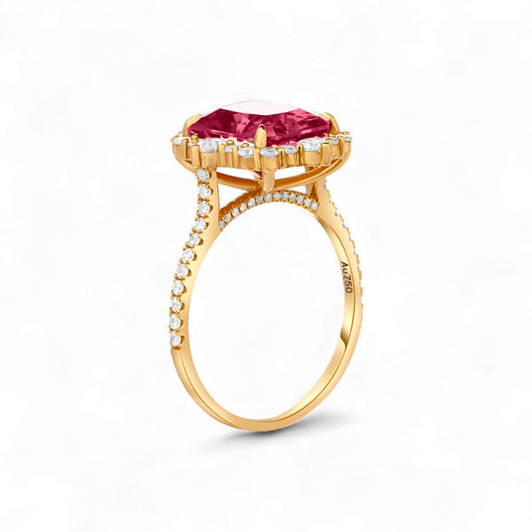 Item | Buy Quinn 2.0 Pink Moissanite and Diamond Engagement Ring in 18KT Gold | SPOP Enterprise Global