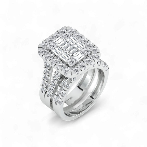 Item | Buy Zoe Radiant Cut Natural Diamond Bride Set in 18KT Gold | SPOP Enterprise Global