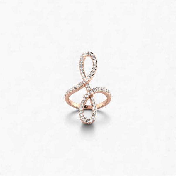 Item | Buy Oiza Infinie Mini Pave Diamond Ring in 18KT Gold | SPOP Enterprise Global
