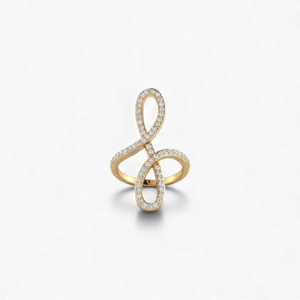 Item | Buy Oiza Infinie Mini Pave Diamond Ring in 18KT Gold | SPOP Enterprise Global