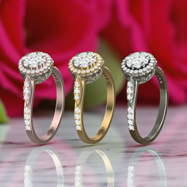 Daisy Natural Diamond Engagement Ring in 18K Gold Item | Buy Daisy Natural Diamond Engagement Ring in 18K Gold | SPOP Enterprise Global