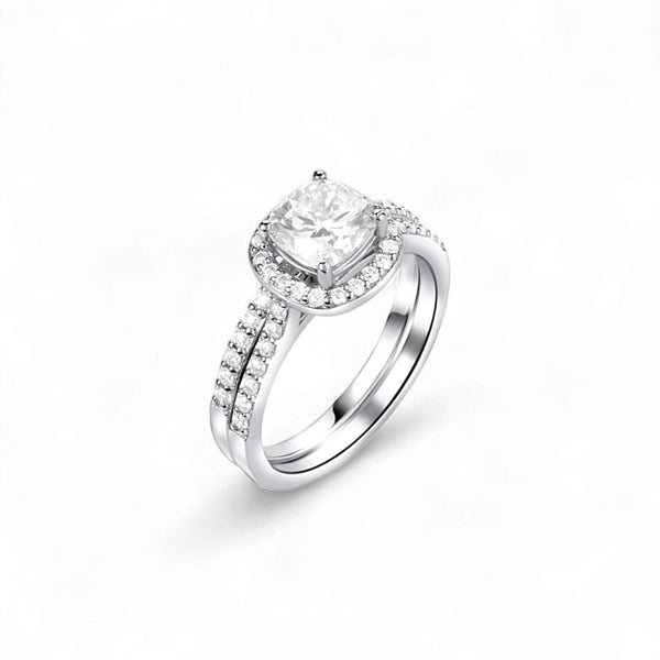 Heiress Cushion Cut Diamond Bride Set in 18KT Gold Item | Buy Heiress Cushion Cut Diamond Bride Set in 18KT Gold | SPOP Enterprise Global