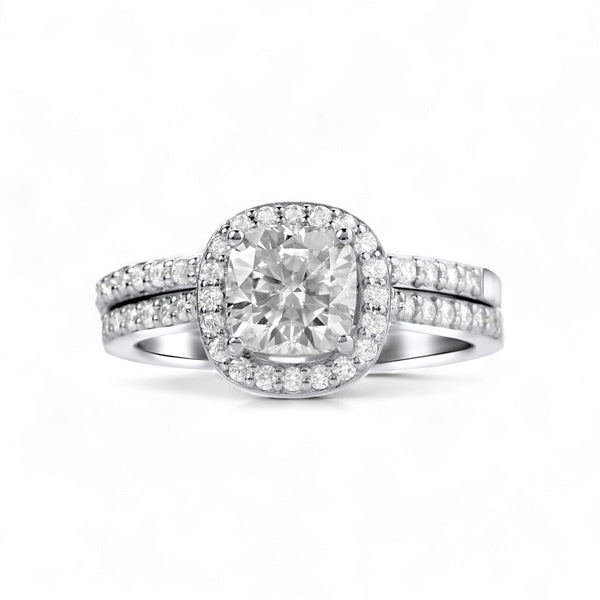 Heiress Cushion Cut Diamond Bride Set in 18KT Gold Item | Buy Heiress Cushion Cut Diamond Bride Set in 18KT Gold | SPOP Enterprise Global