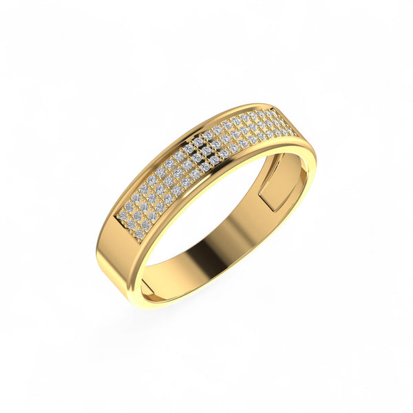 Item | Buy Omoni Pave Natural Diamond Band in 18KT Gold | SPOP Enterprise Global