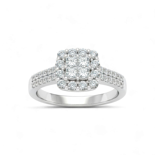 Item | Buy Lola CZ Cluster Engagement Ring in 925 Sterling Silver | SPOP Enterprise Global