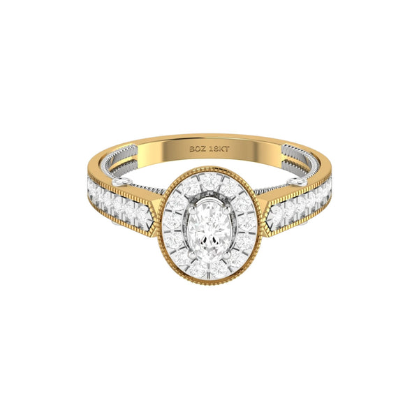 Nala Oval Natural Diamond Engagement Ring in 18K Gold Item | Buy Nala Oval Natural Diamond Engagement Ring in 18K Gold | SPOP Enterprise Global