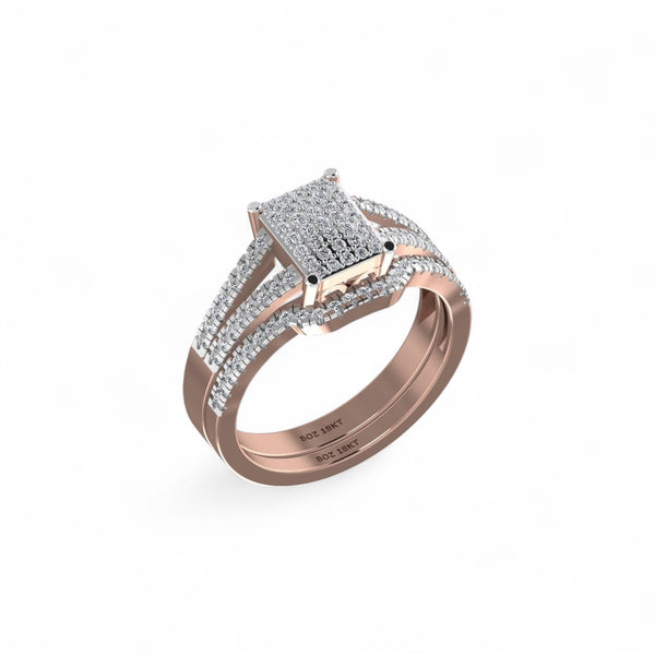 Item | Buy Precious Radiant Cut Natural Diamond Cluster Bride Set in 18KT Gold | SPOP Enterprise Global