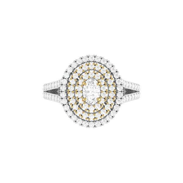Item | Buy Jasmine Oval Cut Moissanite Engagement Ring in 18K Gold | SPOP Enterprise Global