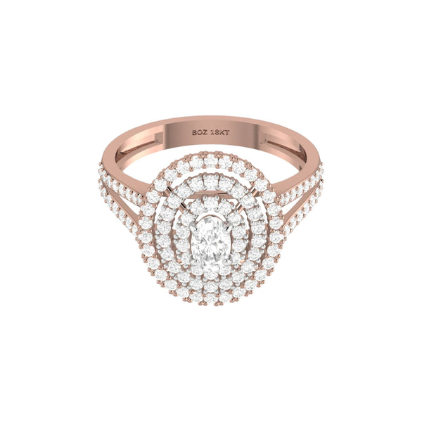 Item | Buy Jasmine Oval Cut Moissanite Engagement Ring in 18K Gold | SPOP Enterprise Global