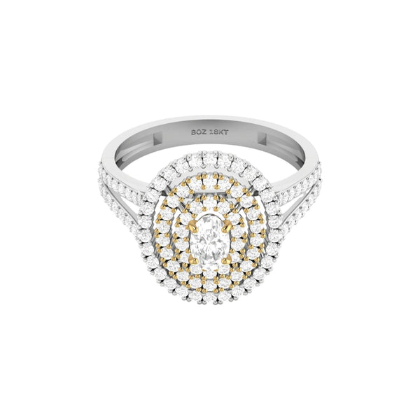 Item | Buy Jasmine Oval Cut Moissanite Engagement Ring in 18K Gold | SPOP Enterprise Global