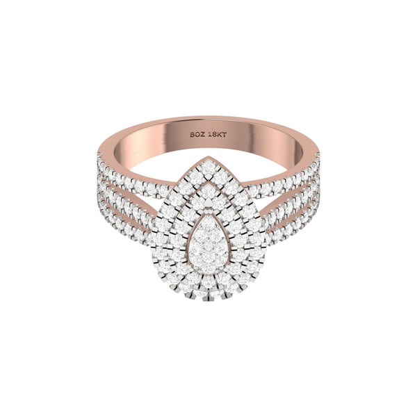 Item | Buy Lovely Pear Cut Diamond Cluster Engagement Ring in 18K Gold | SPOP Enterprise Global