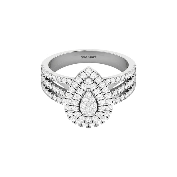 Item | Buy Lovely Pear Cut Diamond Cluster Engagement Ring in 18K Gold | SPOP Enterprise Global
