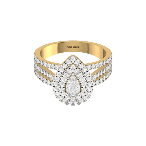 Item | Buy Lovely Pear Cut Diamond Cluster Engagement Ring in 18K Gold | SPOP Enterprise Global