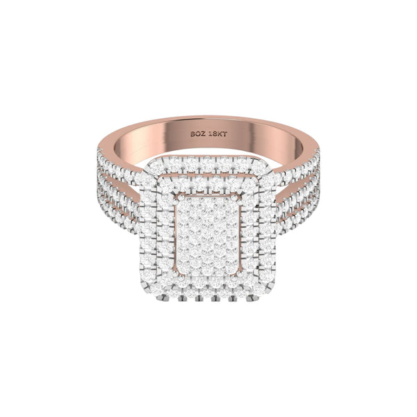 Item | Buy Lovely Radiant Natural Diamond Cluster Engagement Ring in 18K Gold | SPOP Enterprise Global