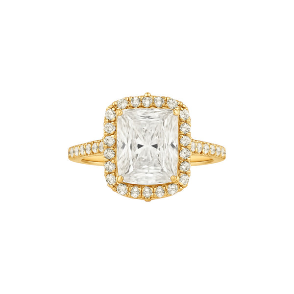 Quinn 2.0 Moissanite and Diamond Engagement Ring in 18K Gold Item | Buy Quinn 2.0 Moissanite and Diamond Engagement Ring in 18K Gold | SPOP Enterprise Global