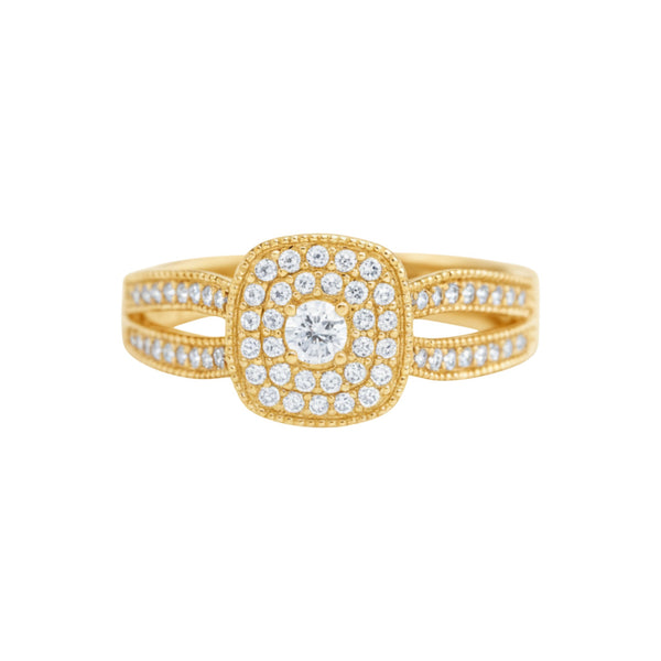 Item | Buy Cherry Cushion Cut Natural Diamond Cluster Engagement Ring in 18KT Gold | SPOP Enterprise Global