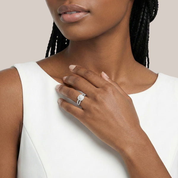 Item | Buy Cherry Cushion Cut Natural Diamond Cluster Engagement Ring in 18KT Gold | SPOP Enterprise Global