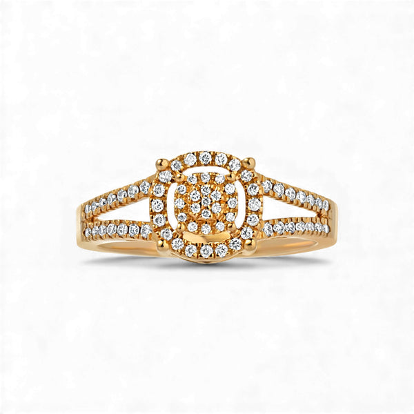 Item | Buy Precious Round Cut Diamond Cluster Engagement Ring in 18KT Gold | SPOP Enterprise Global