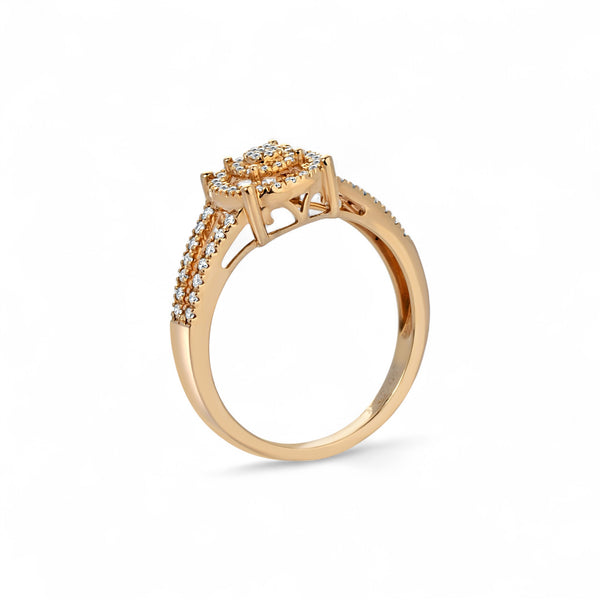Item | Buy Precious Round Cut Diamond Cluster Engagement Ring in 18KT Gold | SPOP Enterprise Global