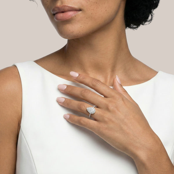 Item | Buy Julie Pear Cut Natural Diamond Engagement Ring in 18KT Gold | SPOP Enterprise Global