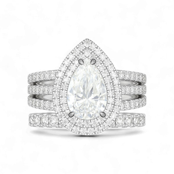 Item | Buy Lovely Pear Lab Grown Diamond Bride Set in Platinum | SPOP Enterprise Global