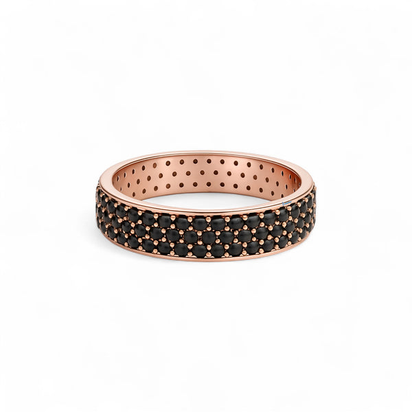 Item | Buy 360 Black Studded Cubic Zirconia Band in 18KT Gold | SPOP Enterprise Global
