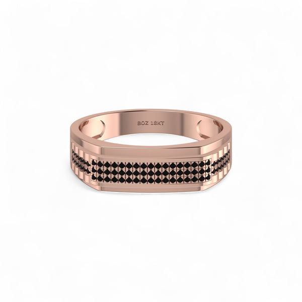 Item | Buy 360 Black Studded Cubic Zirconia Band in 18KT Gold | SPOP Enterprise Global