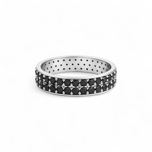 360 Black Studded Cubic Zirconia Band in 10KT Gold Item | Buy 360 Black Studded Cubic Zirconia Band in 10KT Gold | SPOP Enterprise Global