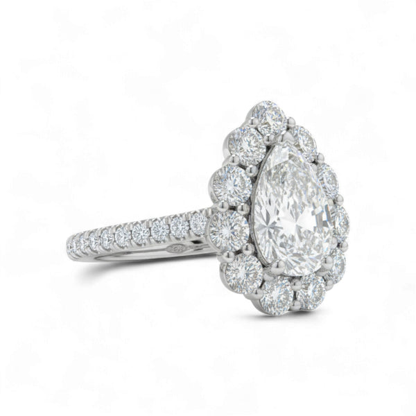BOZ Lavie Pear Cut Moissanite Engagement Ring in 18KT Gold Item | Buy BOZ Lavie Pear Cut Moissanite Engagement Ring in 18KT Gold | SPOP Enterprise Global