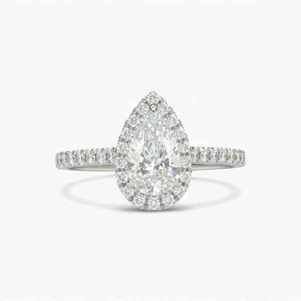 Classic Pear Cut Lab Grown Diamond Engagement Ring in 18KT Gold Item | Buy Classic Pear Cut Lab Grown Diamond Engagement Ring in 18KT Gold | SPOP Enterprise Global